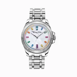 Store Damenuhr Divine Rainbow mit bunten Steinen silberfarben Damen Uhren|Damenuhren